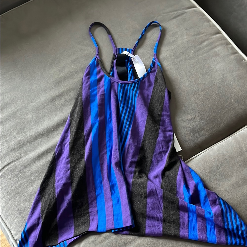 Poleci Purple and Black Striped Tank Top